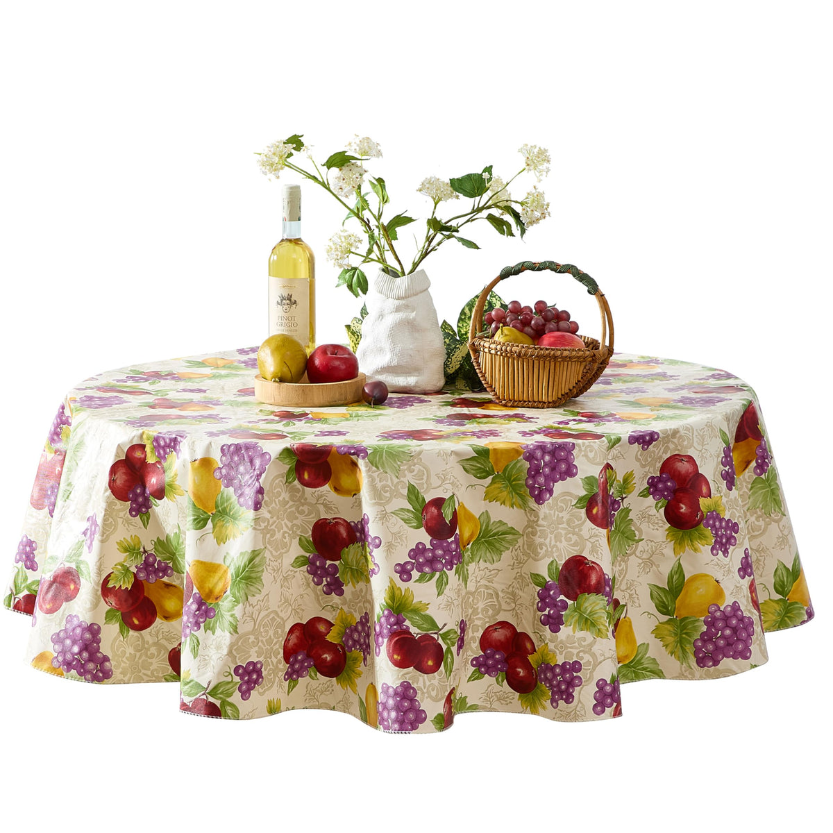 Newbridge Avalon Fresh Ripe Fruit 52”x52” Square Vinyl Tablecloth
