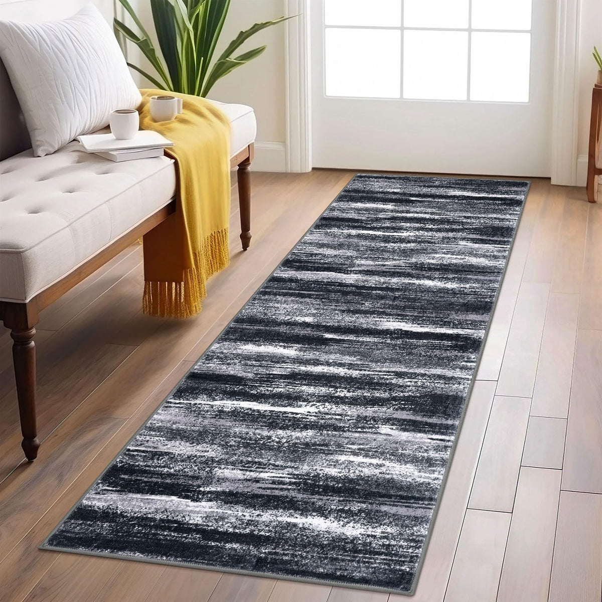 Lansny Abstract 2x3 Area Rug Small Washable Entryway Rug Non Slip Door Mat
