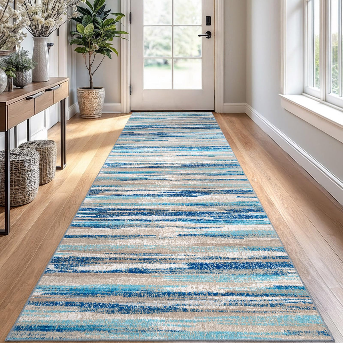 Lansny Abstract 2x3 Area Rug Small Washable Entryway Rug Non Slip Door Mat