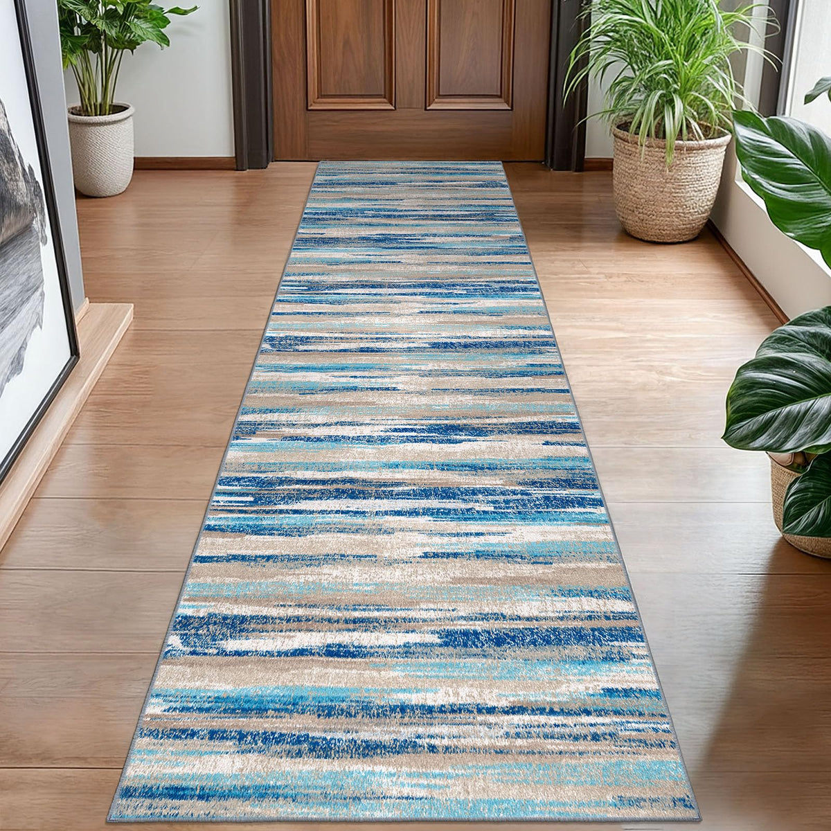 Lansny Abstract 2x3 Area Rug Small Washable Entryway Rug Non Slip Door Mat