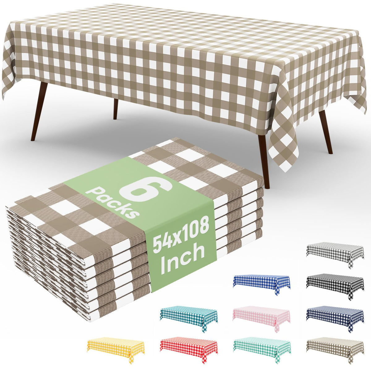 misaya 4 Packs Buffalo Disposable Table Cloth, 54 x 108 Inch Waterproof Plastic Tablecloth, Rectangle Red and White Checkered Table Covers for Picnic, Birthday, Party, Back to School