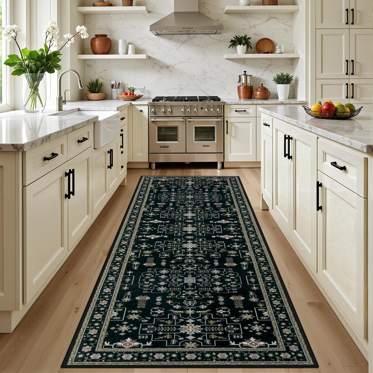 5x7 Area Rugs Living Room: Washable Vintage Rug for Bedroom Beige