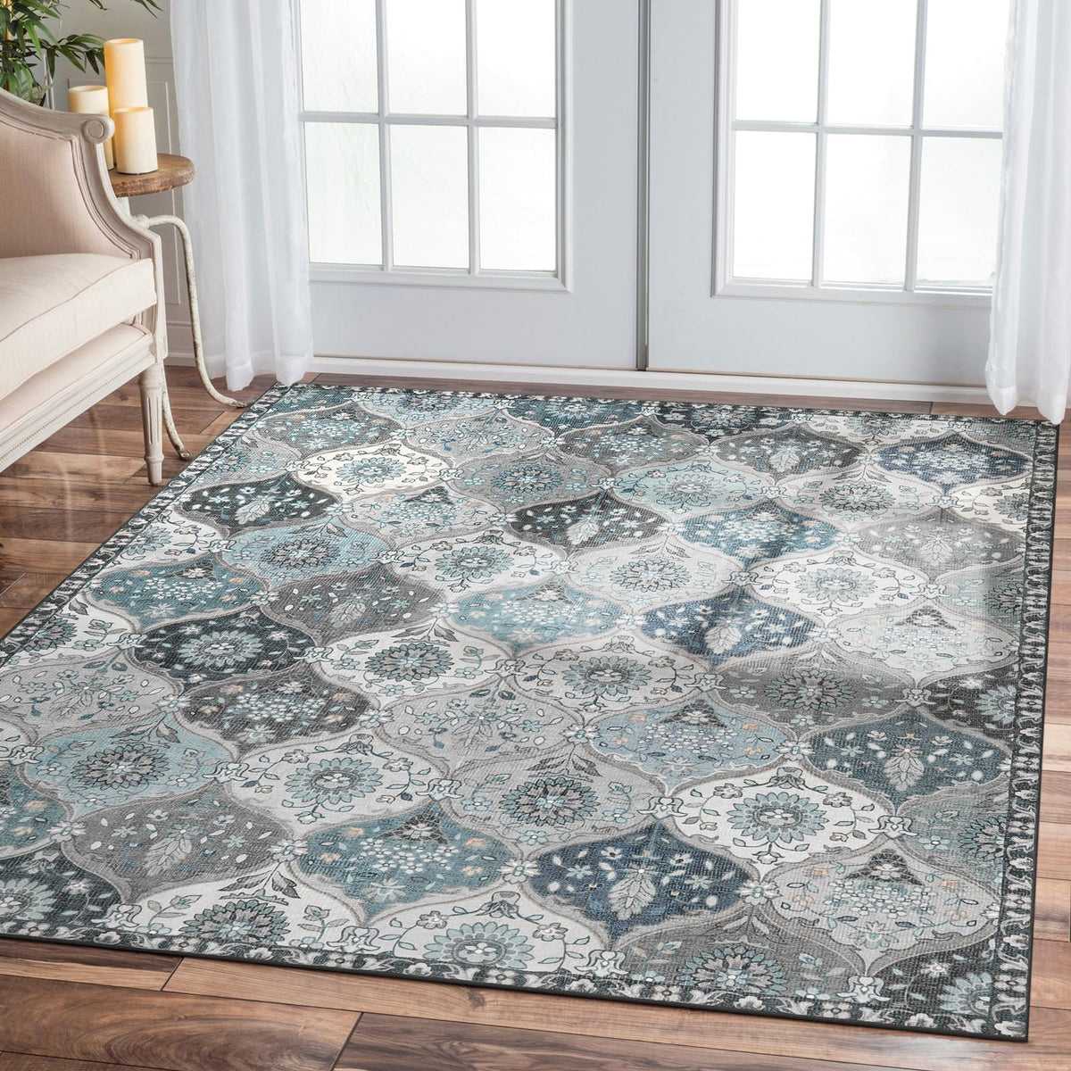 Lahome Moroccan Machine Washable Rugs for Living Room, 4x6 Rug for Bedroom