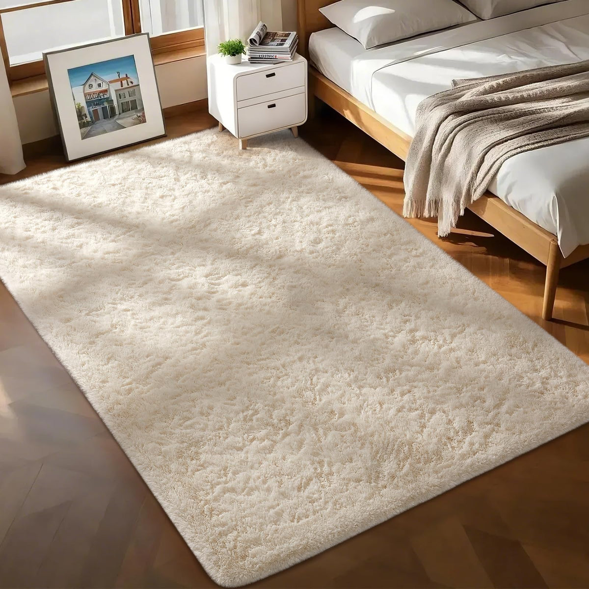 Ophanie Small Rug Upgrade Non Slip Throw Bedside Area Rugs, Fluffy Soft Grey Mini Bedroom Carpet, Affordable Door Entryway Indoor Inside Front Entrance Dog 2x3 Mat, Home Decor Aesthetic, Nursery