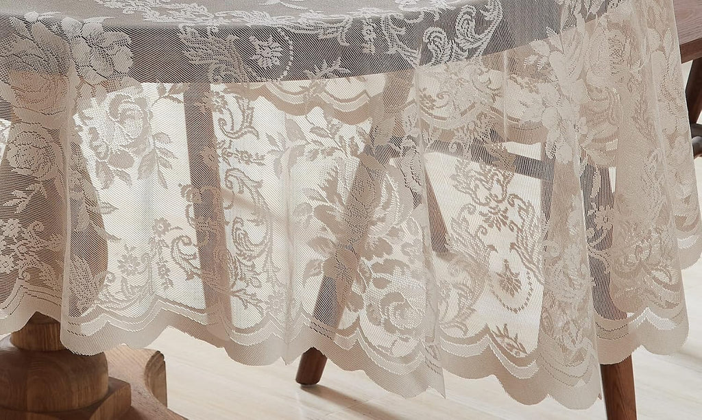 Warm Home Designs 60 x 84 Golden Oval Lace Tablecloth. LTC Linen Oval 84