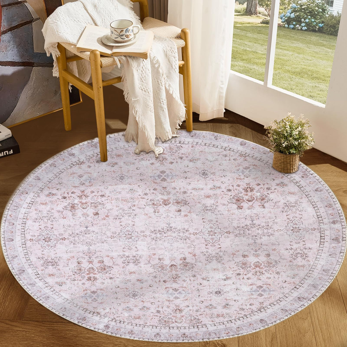 Sasttie 4x6 Area Rugs, Ultra-Soft Washable Rug for Living Room, Beige
