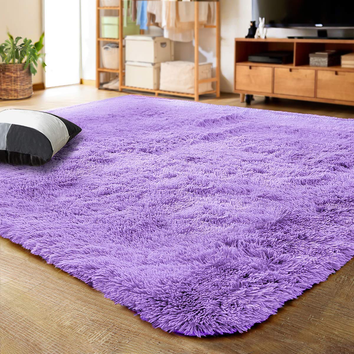 LOCHAS 4x6 Area Rugs Fluffy Living Room Carpets for Kids Bedroom, White