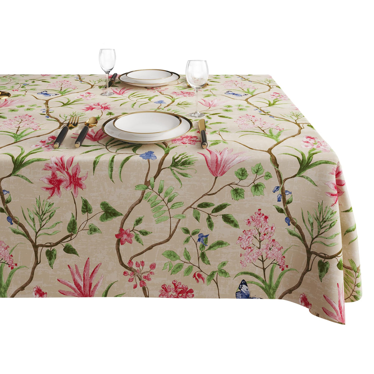 Rectangle Table Cloth,100% Waterproof Tablecloth Oil Proof Spill Proof Vinyl Table Cloth, Wipe Clean Plastic Table Cover for Dining, Camping, Indoor and Outdoor 52" x 70",Leaves