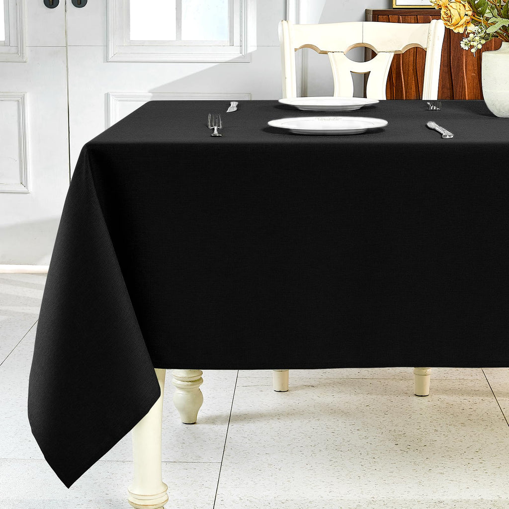 IVAPUPU Textured Linen Rectangle Table Cloth, Sage Green, 52 x 70 Inch