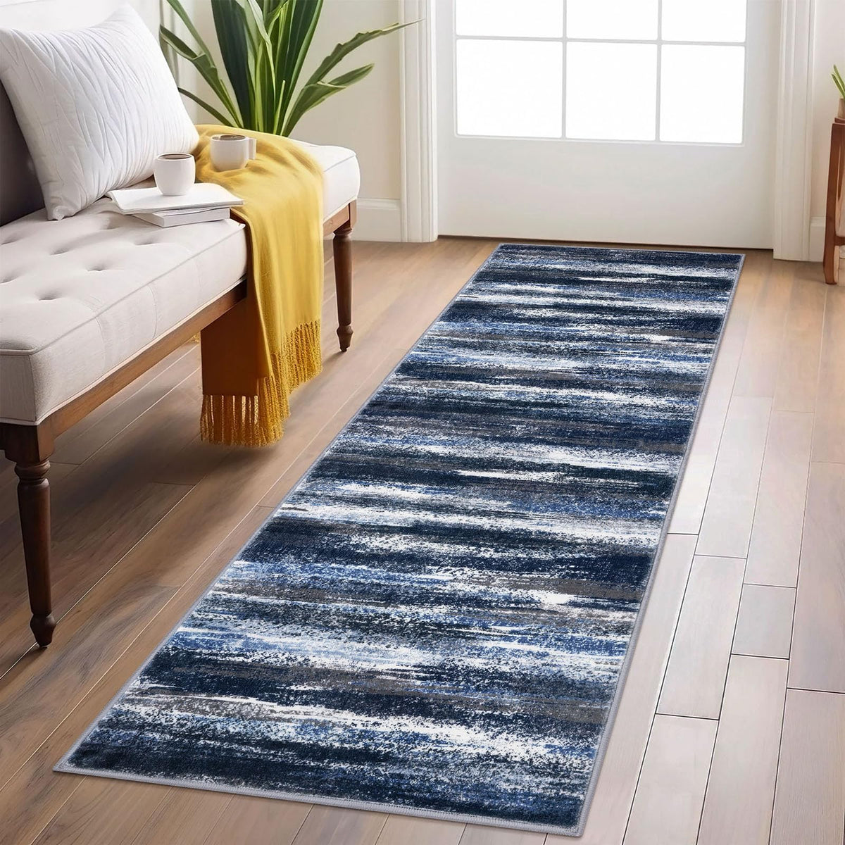 Lansny Abstract 2x3 Area Rug Small Washable Entryway Rug Non Slip Door Mat