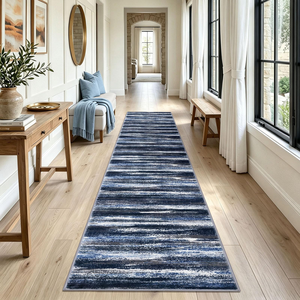 Lansny Abstract 2x3 Area Rug Small Washable Entryway Rug Non Slip Door Mat
