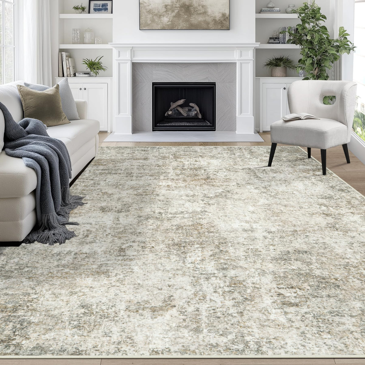 8x10 Area Rugs for Living Room Washable Bedroom Dining Room Blue Grey