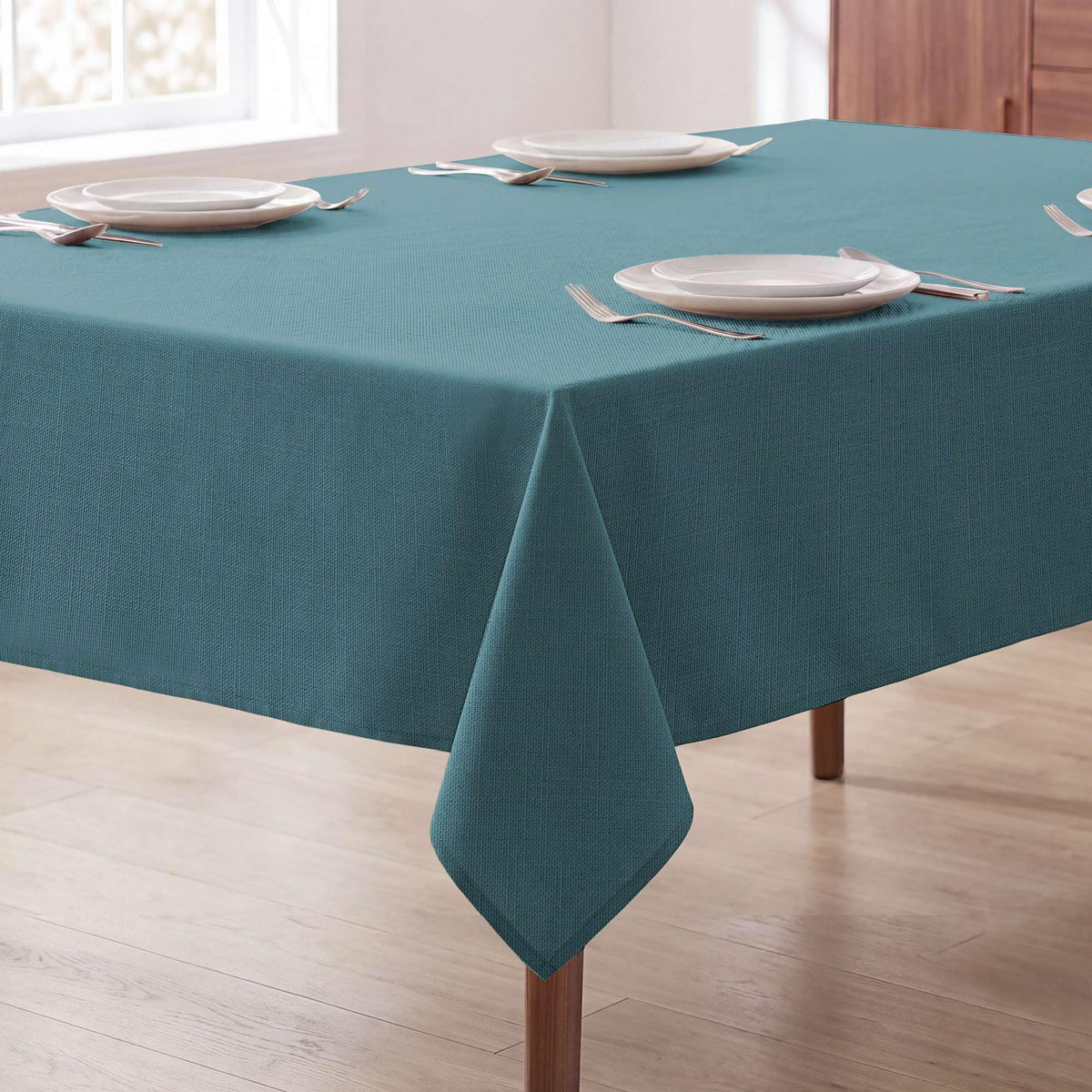 H.VERSAILTEX Linen Textured Table Cloths 60 x 120 Inch Premium Solid Tablecloth Spill-Proof Waterproof Table Cover for Dining Buffet Feature Extra Soft and Thick Fabric Wrinkle Free, Taupe