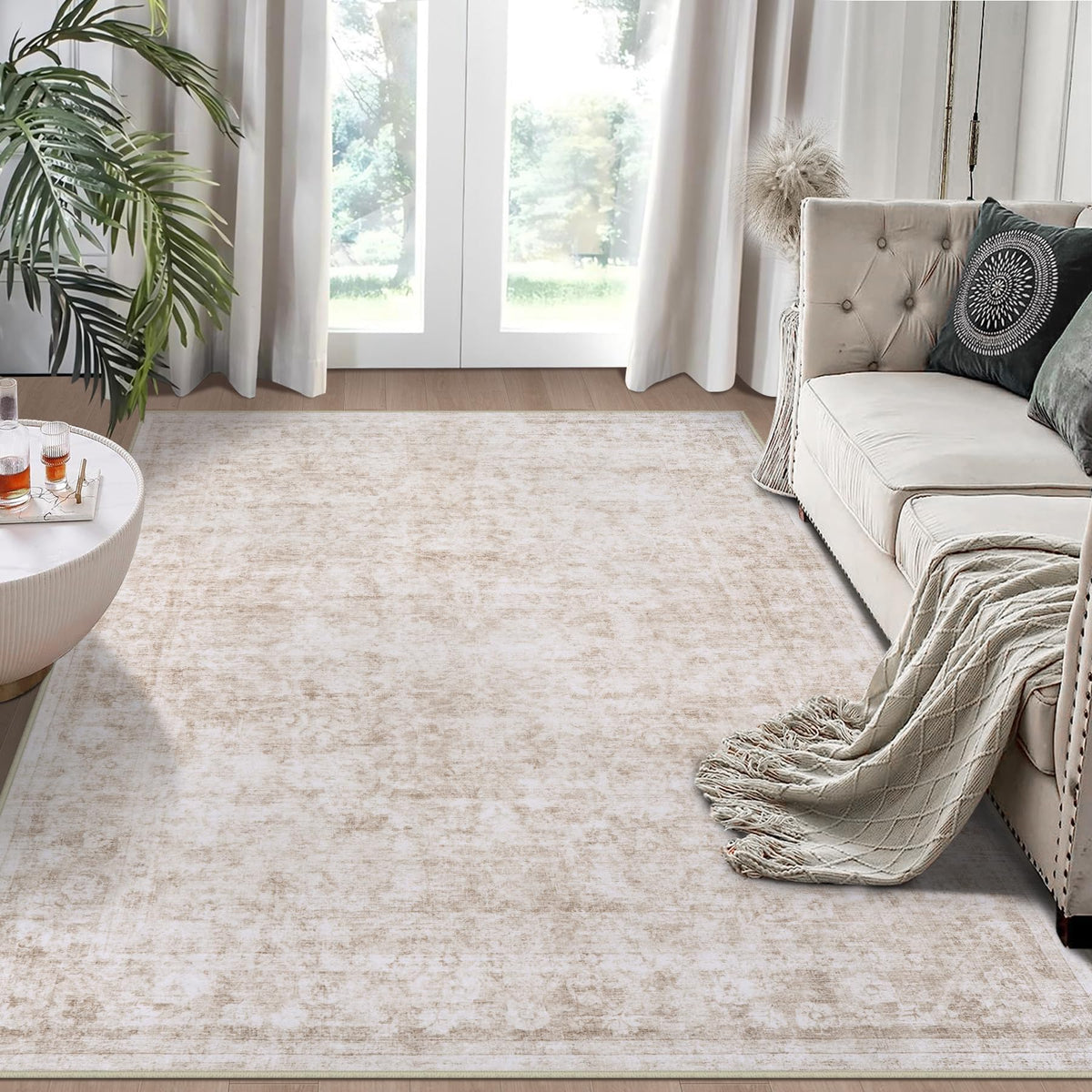 8x10 Area Rugs for Living Room Bedroom Dining Room Washable Blue Grey