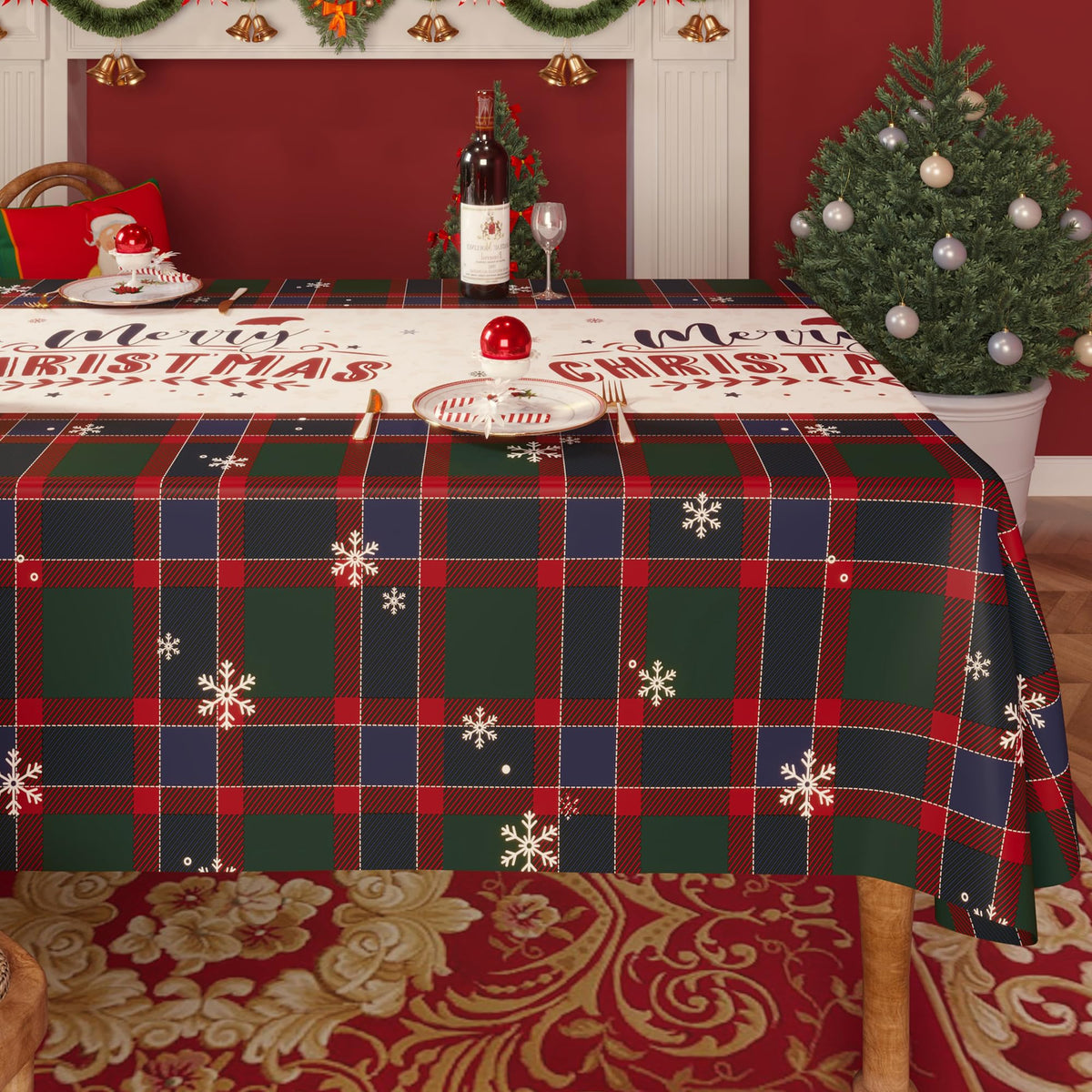 Rectangle Table Cloth,100% Waterproof Tablecloth Oil Proof Spill Proof Vinyl Table Cloth, Wipe Clean Plastic Table Cover for Dining, Camping, Indoor and Outdoor 52" x 70",Leaves