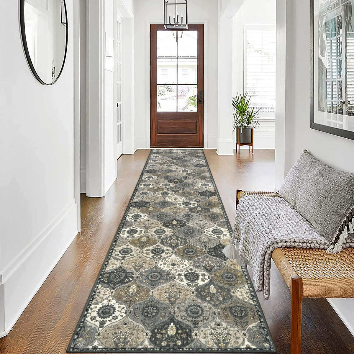 Lahome Moroccan Machine Washable Rugs for Living Room, 4x6 Rug for Bedroom