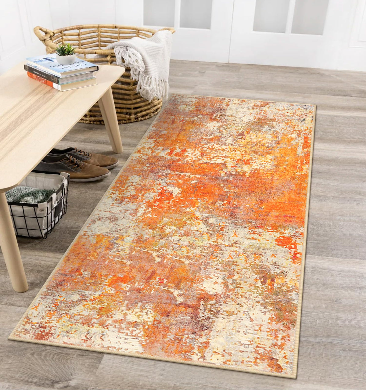 Lahome Modern Abstract Washable 5x7 Area Rugs for Living Room, Colorful Soft Bedroom Rug Low Pile Non Slip,Stain Resistance Dining Room Carpet for Nursery Office Entrance Home Office Decor