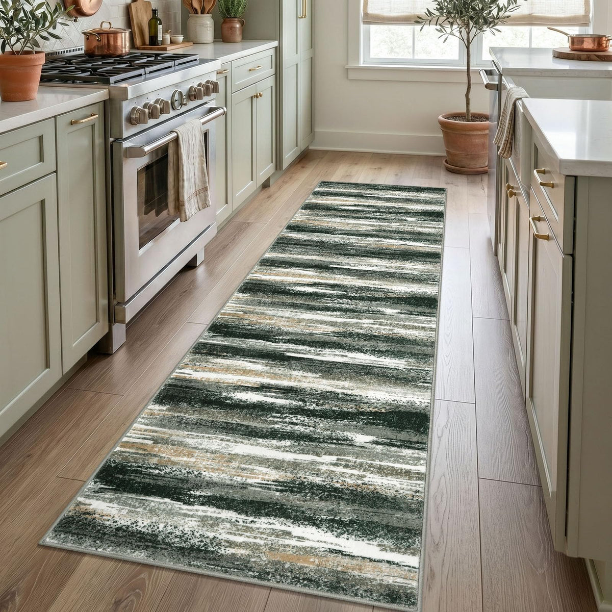 Lansny Abstract 2x3 Area Rug Small Washable Entryway Rug Non Slip Door Mat