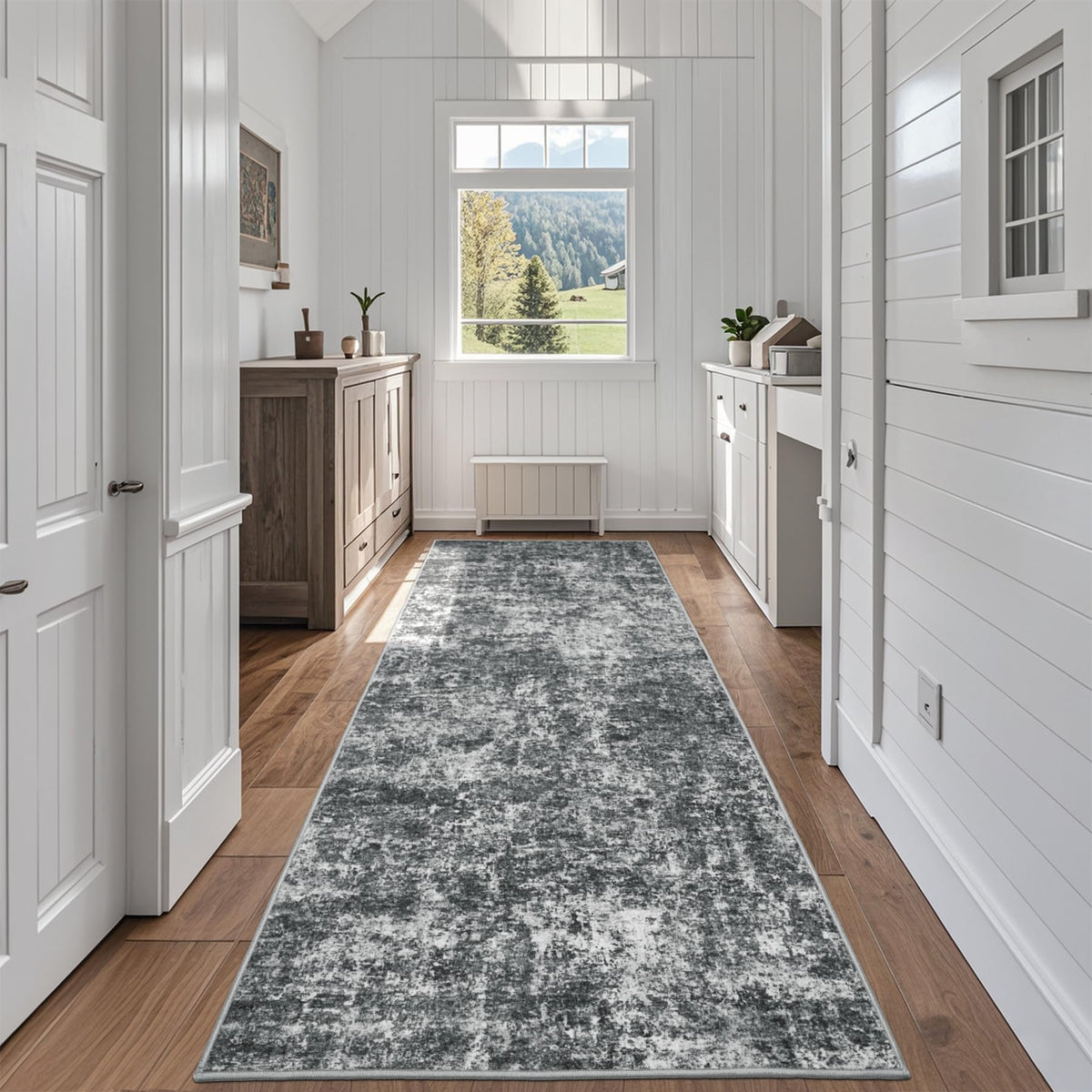 8x10 Area Rugs for Living Room Washable Bedroom Dining Room Blue Grey