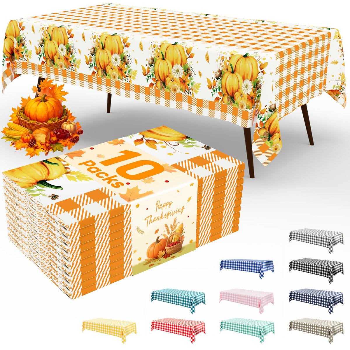 misaya 4 Packs Buffalo Disposable Table Cloth, 54 x 108 Inch Waterproof Plastic Tablecloth, Rectangle Red and White Checkered Table Covers for Picnic, Birthday, Party, Back to School