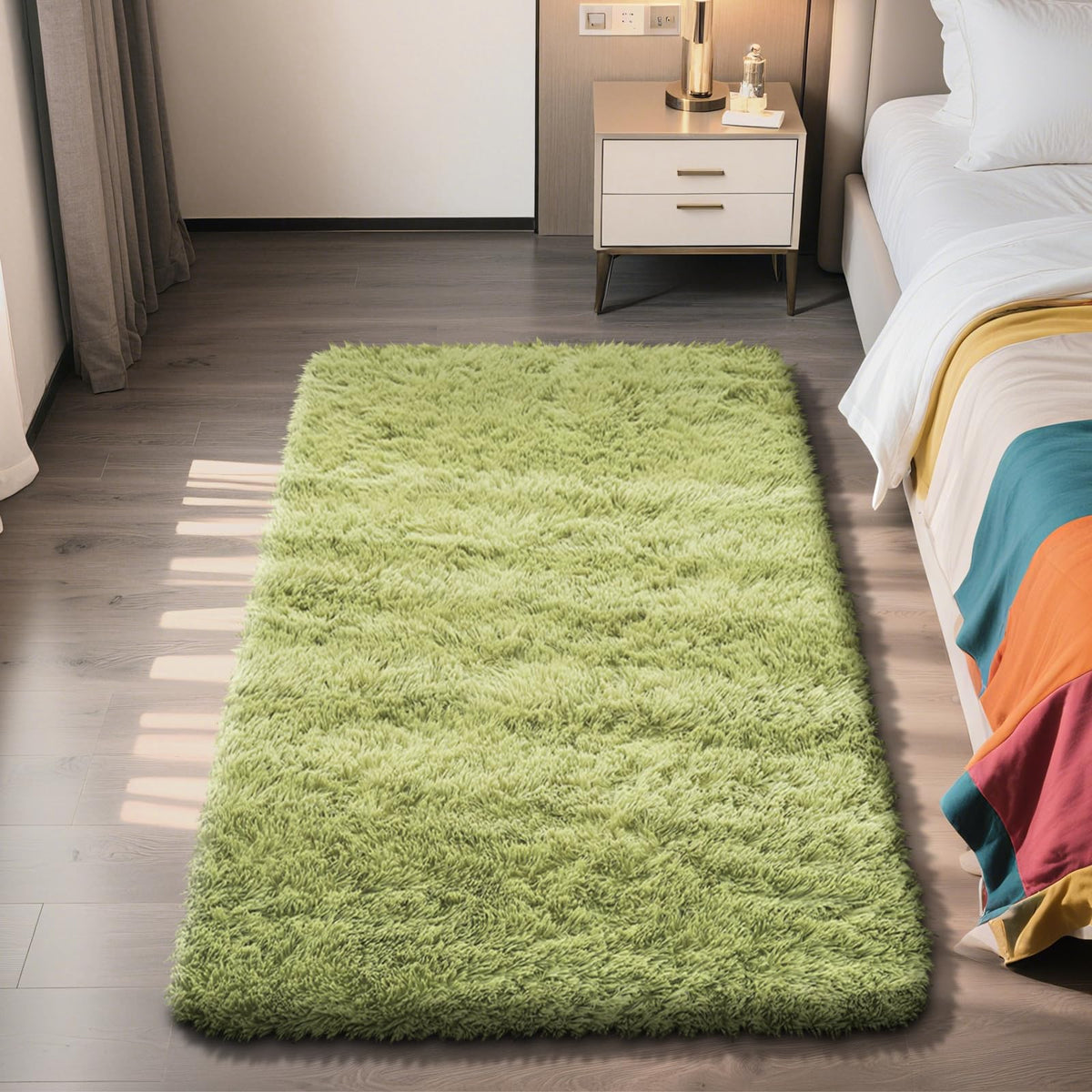 6x9 Black Fluffy Area Rug for Living Room,Large Shag Area Rugs for Bedroom