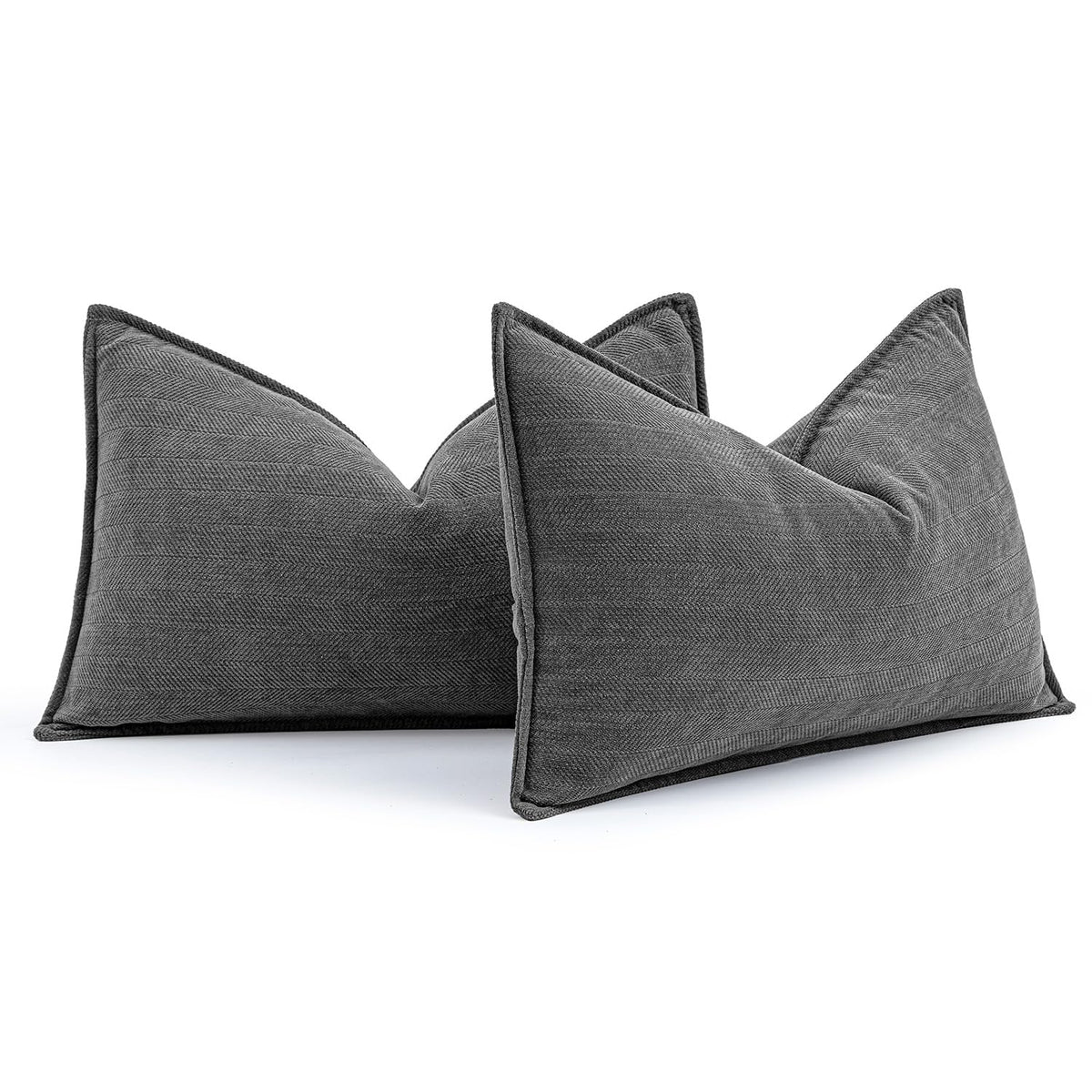 MIULEE Pack of 2 Sage Green Decorative Chenille Pillow Covers 20x20 Inch