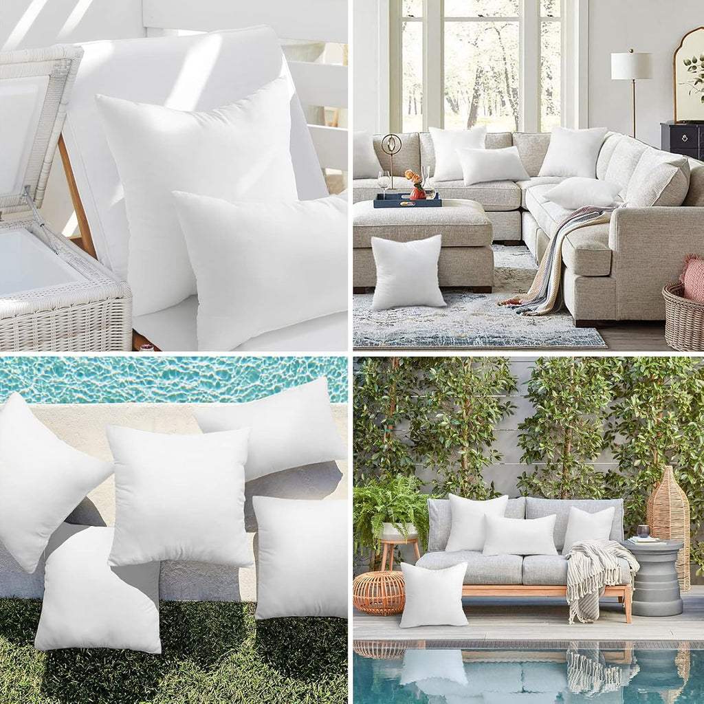 Ashler Outdoor Pillows, 18 x 18 Waterproof Pillow Inserts Set of 4