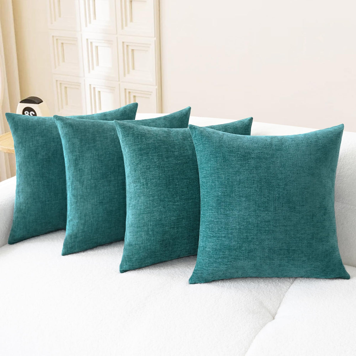 CaliTime Decorative Couch Throw Pillow Covers 18 X 18 Inches Medium Grey