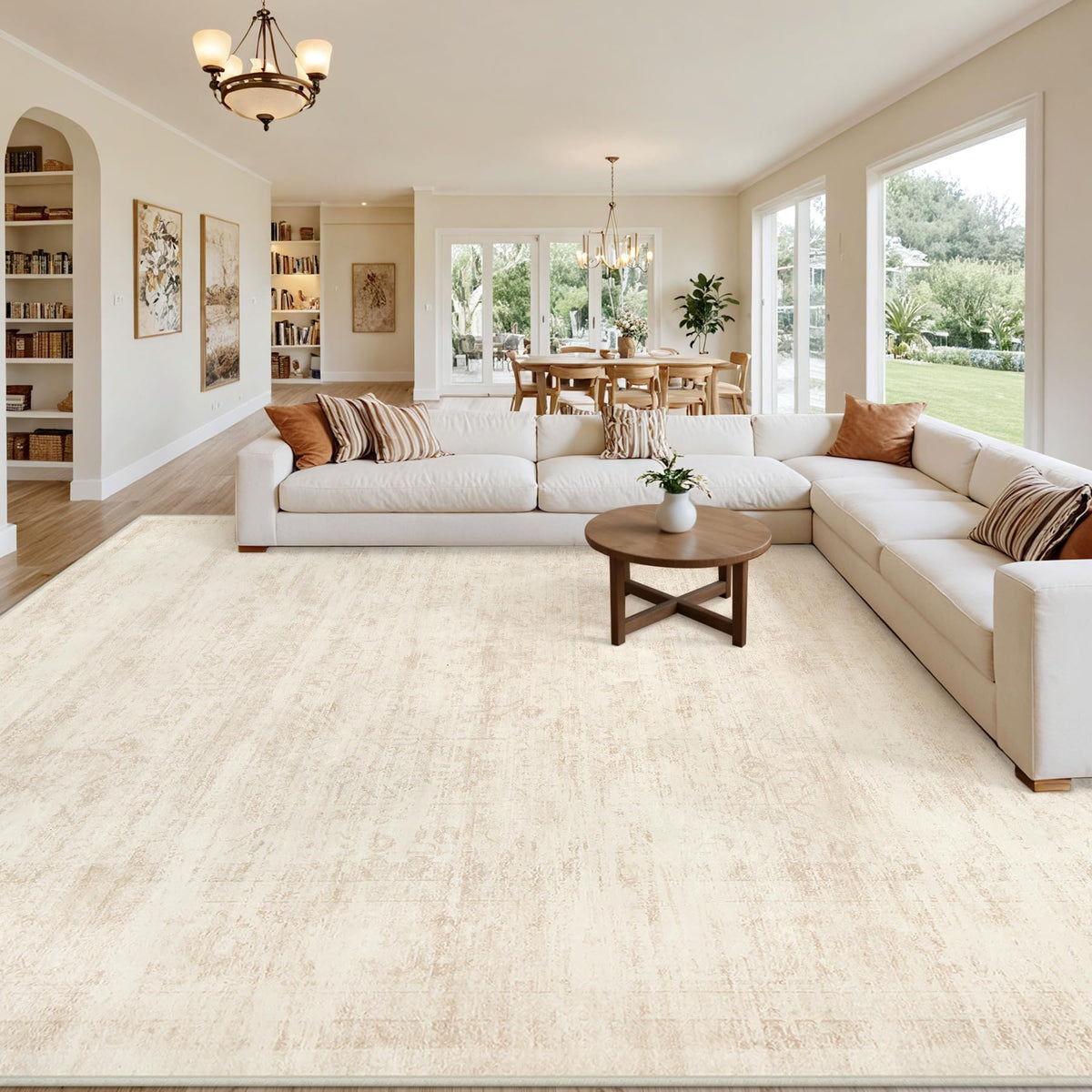 8x10 Area Rugs Living Room: Bedroom Neutral Washable Carpet Beige