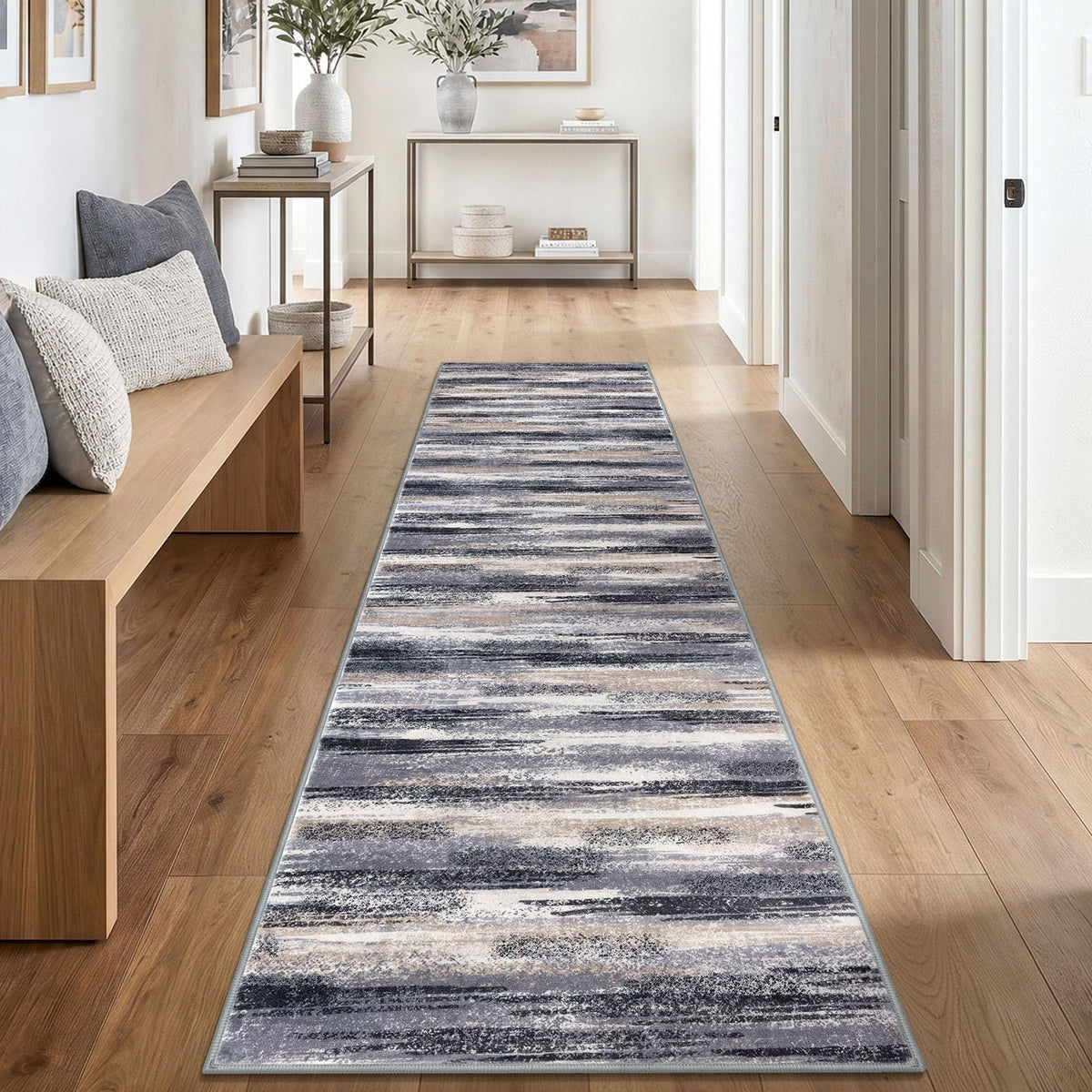 Lansny Abstract 2x3 Area Rug Small Washable Entryway Rug Non Slip Door Mat
