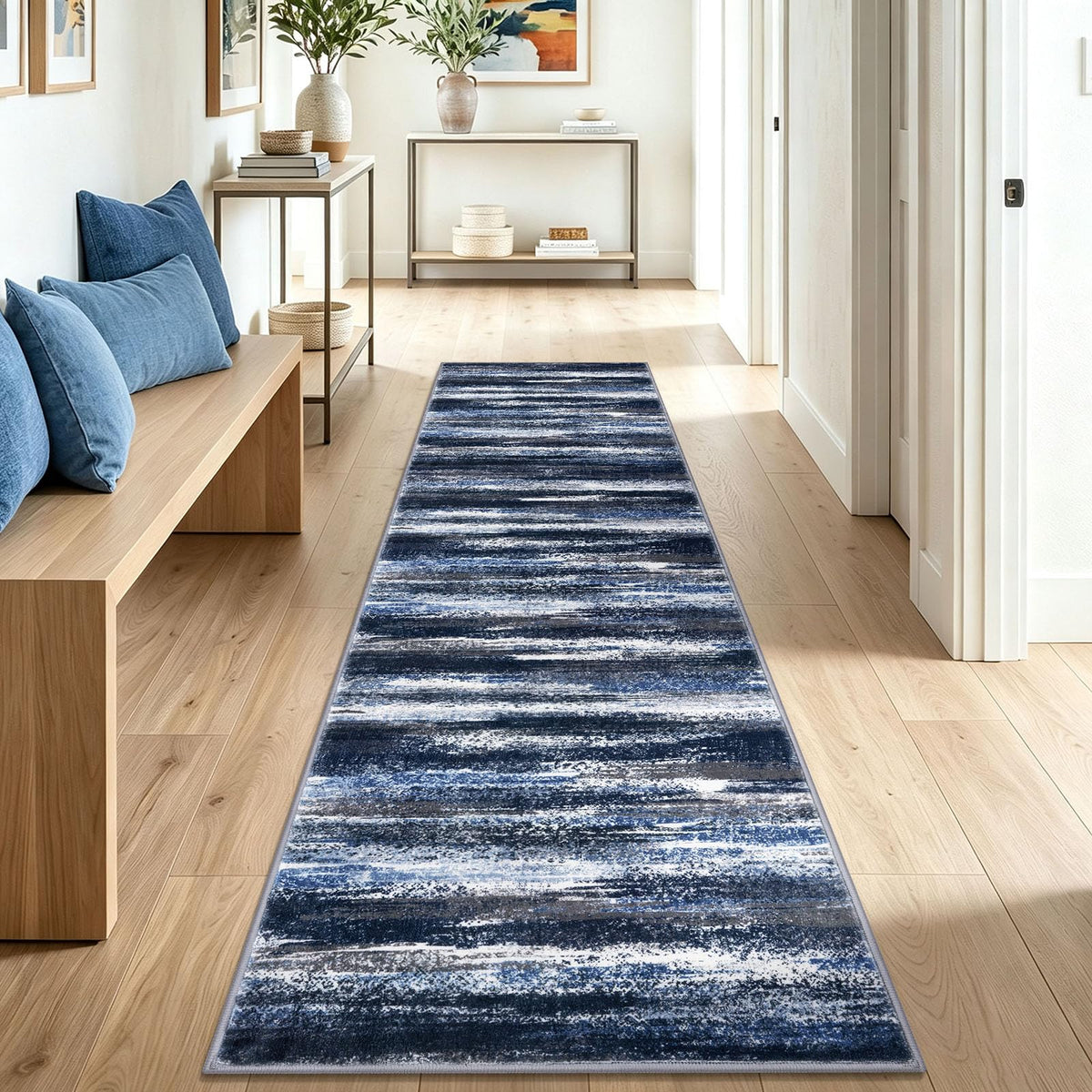 Lansny Abstract 2x3 Area Rug Small Washable Entryway Rug Non Slip Door Mat