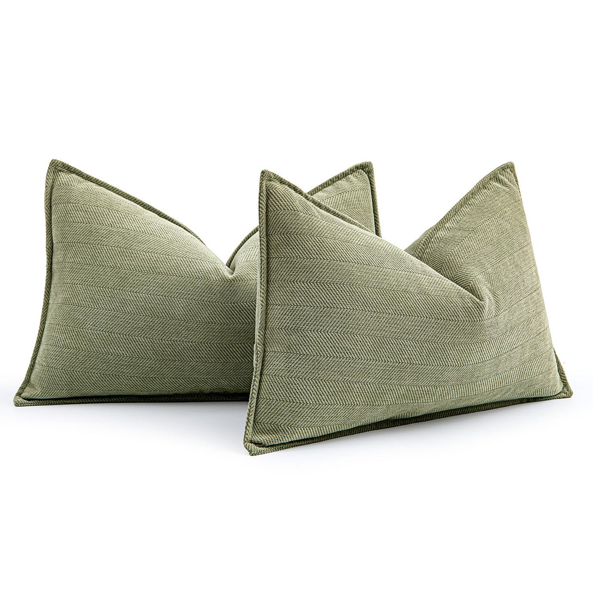 MIULEE Pack of 2 Sage Green Decorative Chenille Pillow Covers 20x20 Inch