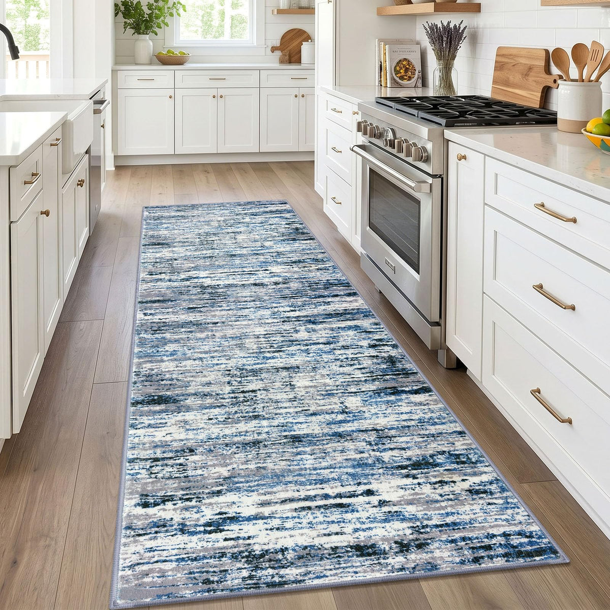 Lansny Abstract 2x3 Area Rug Small Washable Entryway Rug Non Slip Door Mat