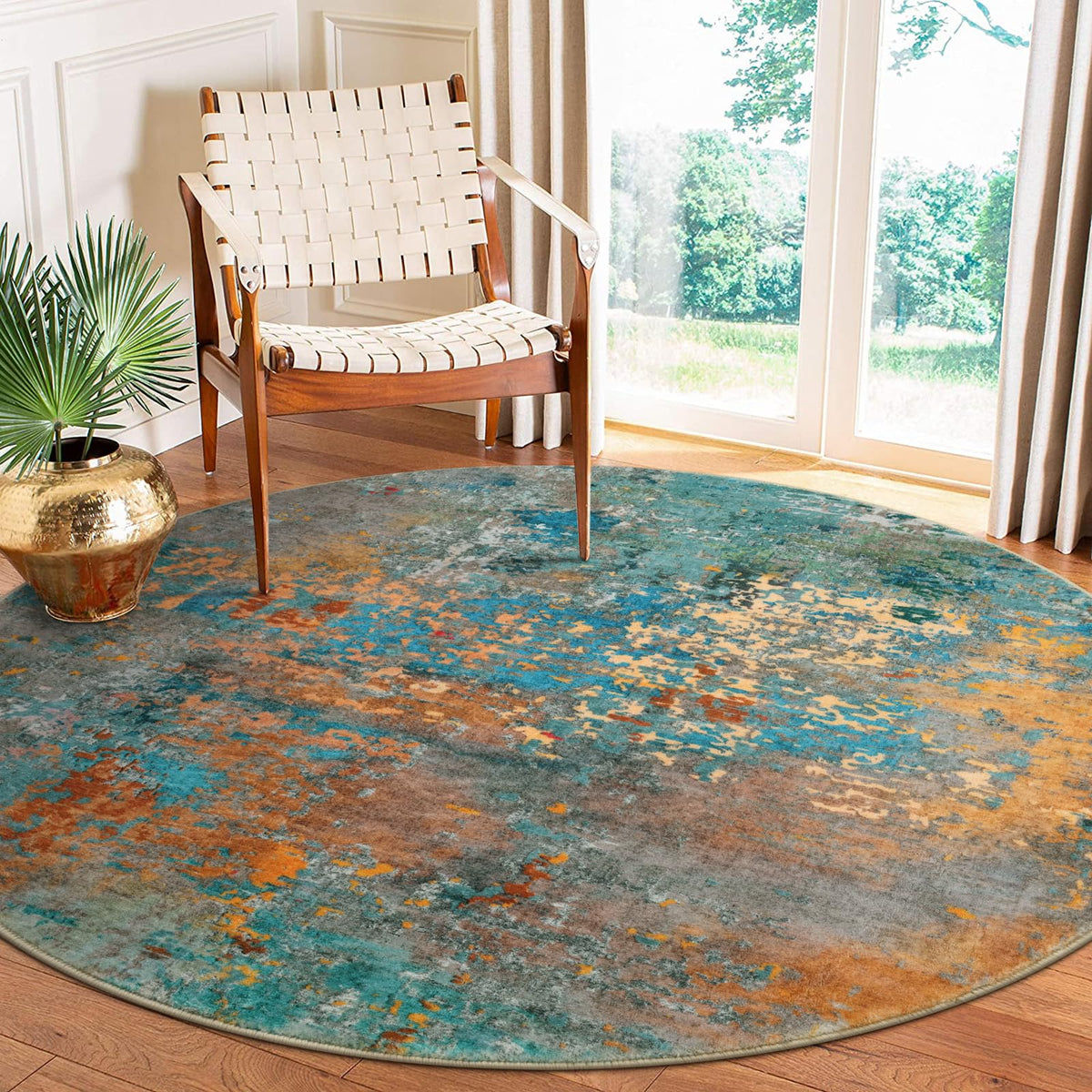 Lahome Modern Abstract Washable 5x7 Area Rugs for Living Room, Colorful Soft Bedroom Rug Low Pile Non Slip,Stain Resistance Dining Room Carpet for Nursery Office Entrance Home Office Decor