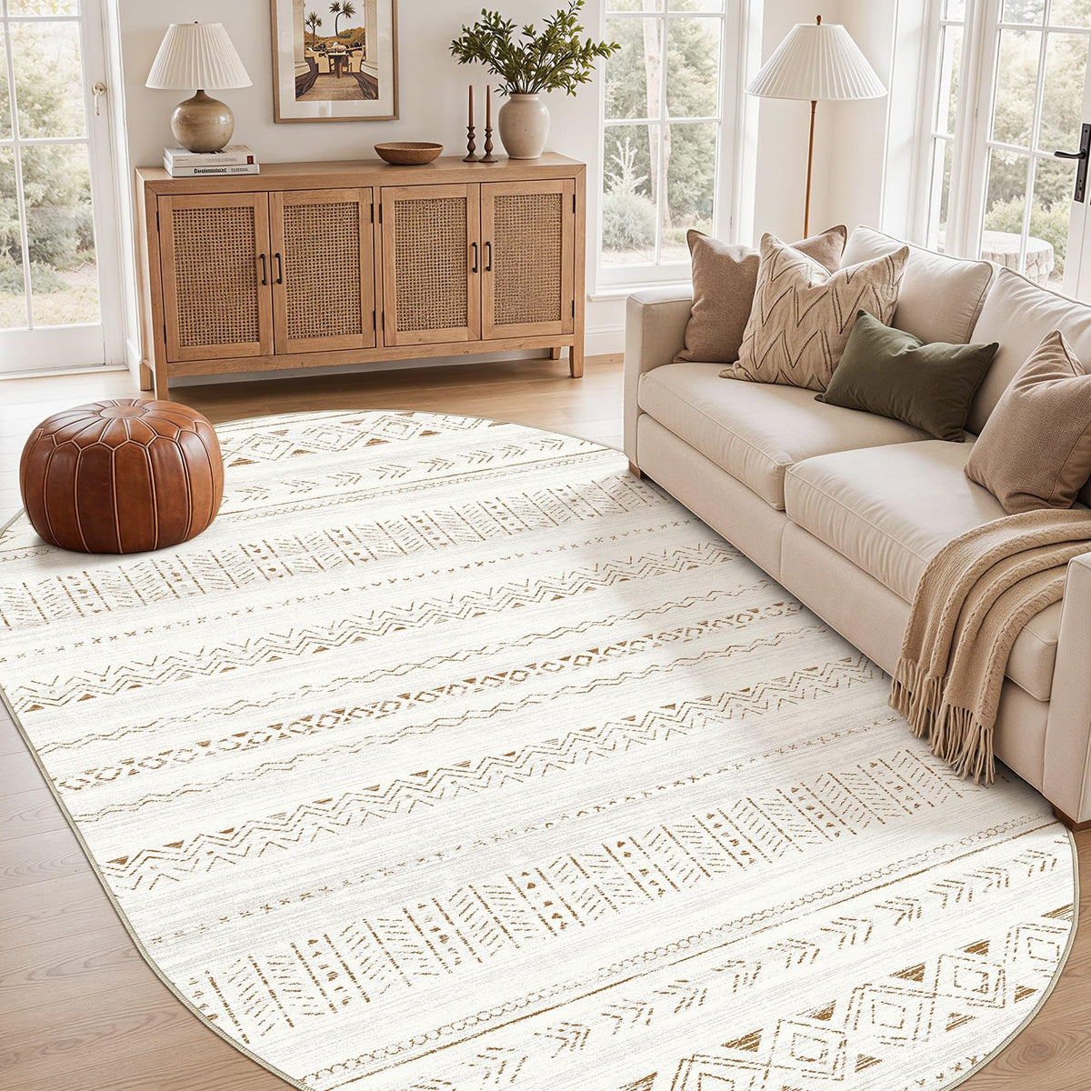 cotiled Boho 5x7 Area Rugs for Living Room: Soft Moroccan Washable Rug