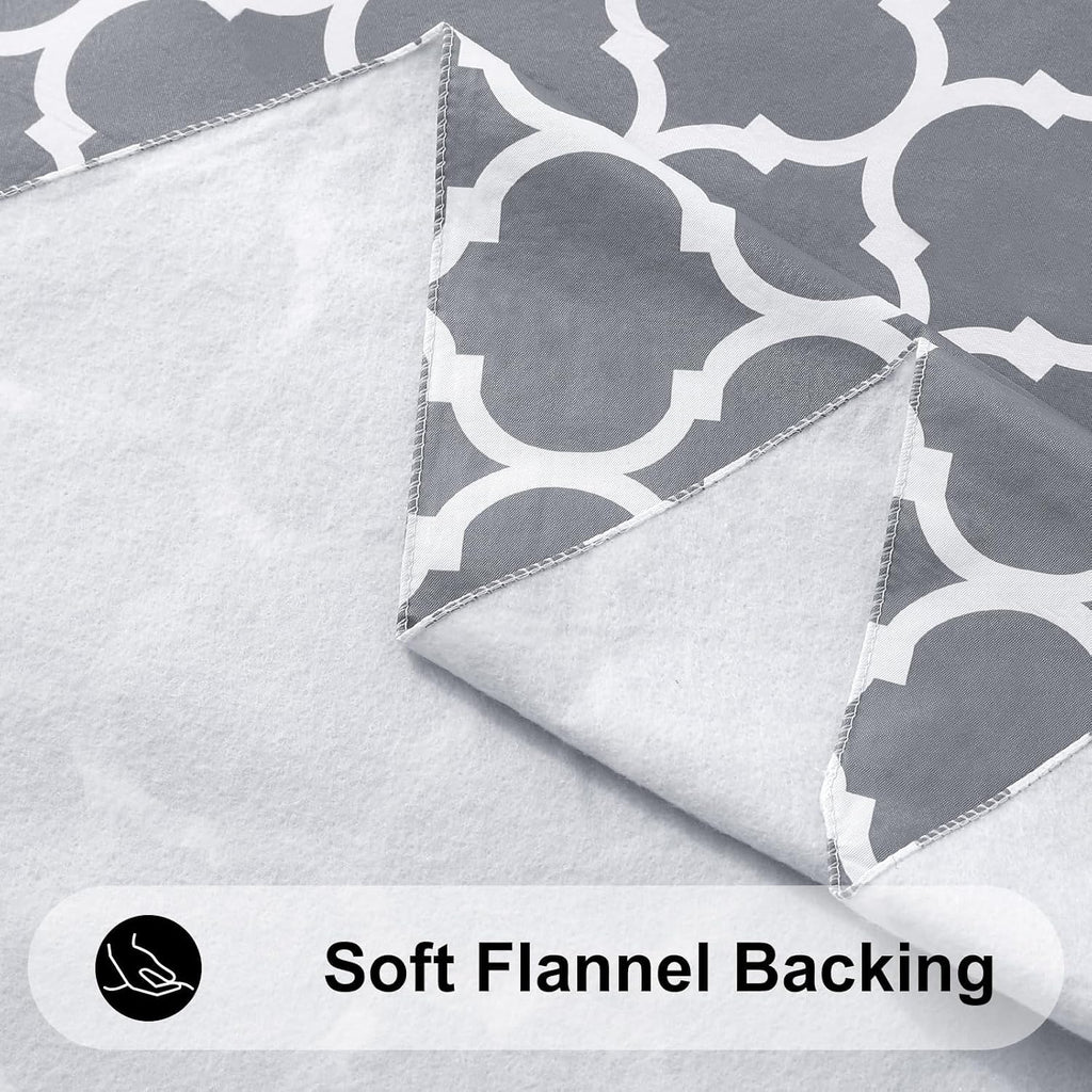 Smiry Rectangle Table Cloth, Flannel Backed Vinyl Tablecloth, 60"x84"