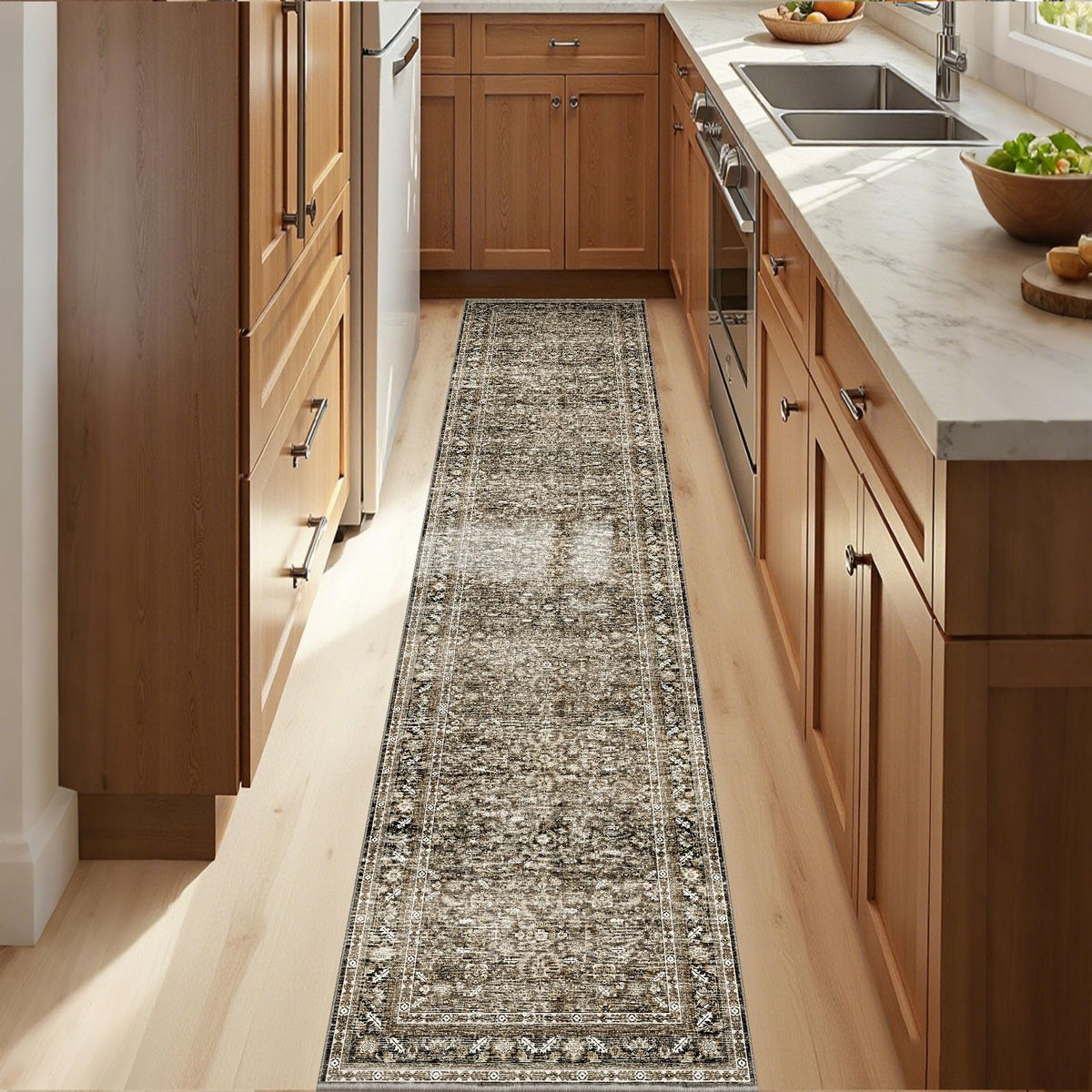 OPPODREAM Vintage Blue Area Rugs 5x7, Washable Rug for Living Room