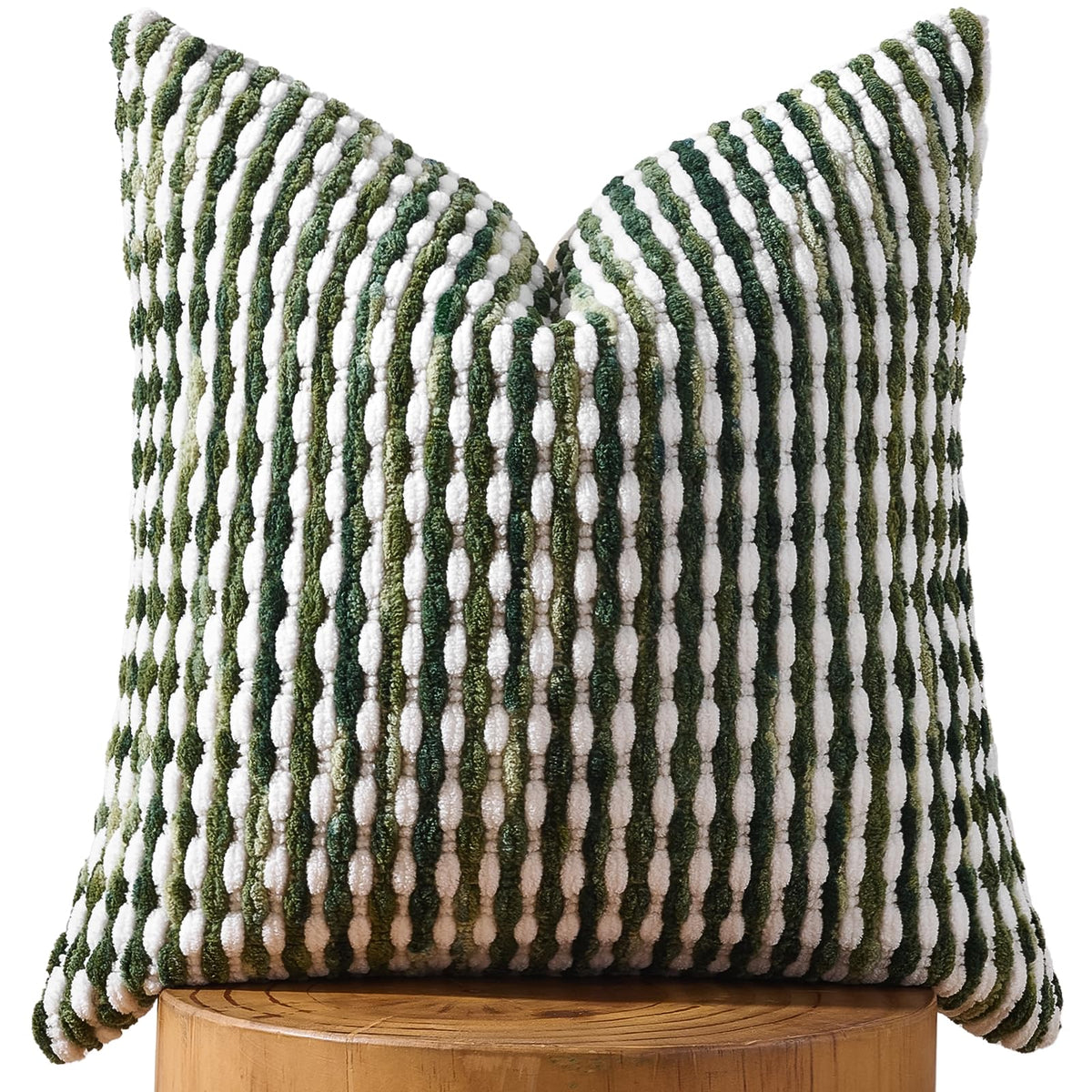 AmHoo Set of 2 Boho Chenille Pillow Cover Decorative Tufted Pillowcase for Couch Bed Sofa Bedroom Living Room Modern 18 x 18-Inch Brown