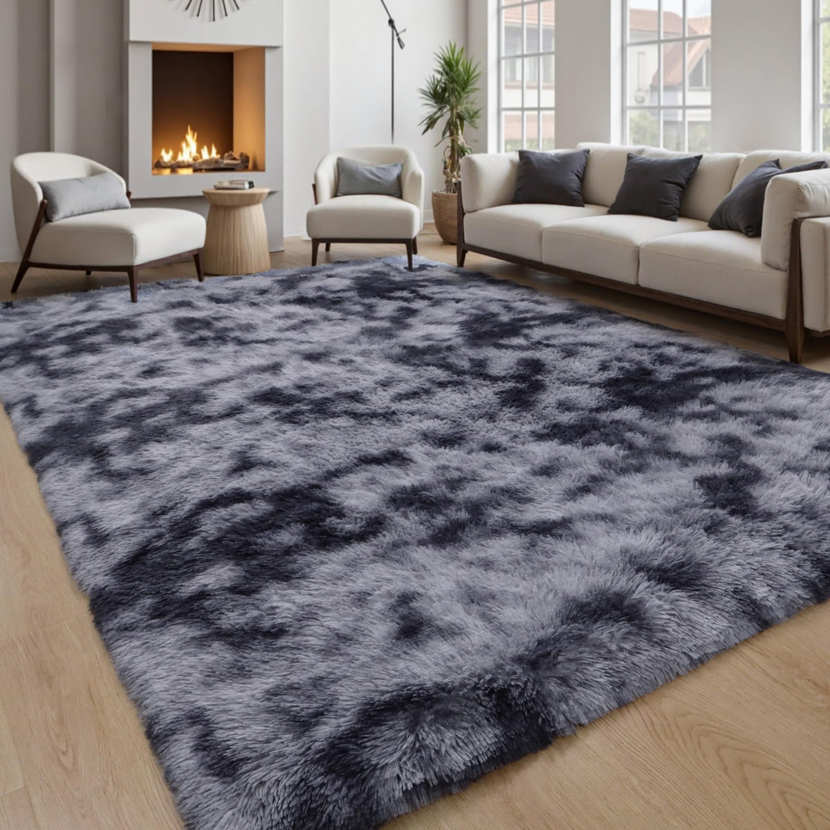 Pink Fluffy 4x6 Area Rugs for Bedroom Girls, Plush Washable Carpet