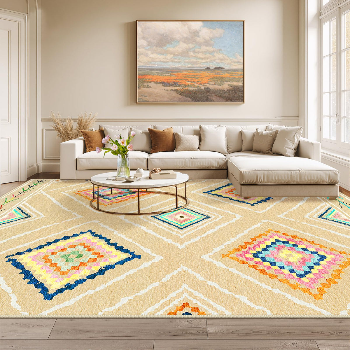 BESTSWEETIE 5'x7' Washable Area Rug for Living Room Bedroom Black