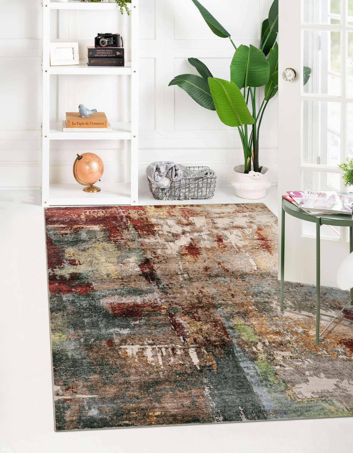 Lahome Modern Abstract Washable 5x7 Area Rugs for Living Room, Colorful Soft Bedroom Rug Low Pile Non Slip,Stain Resistance Dining Room Carpet for Nursery Office Entrance Home Office Decor