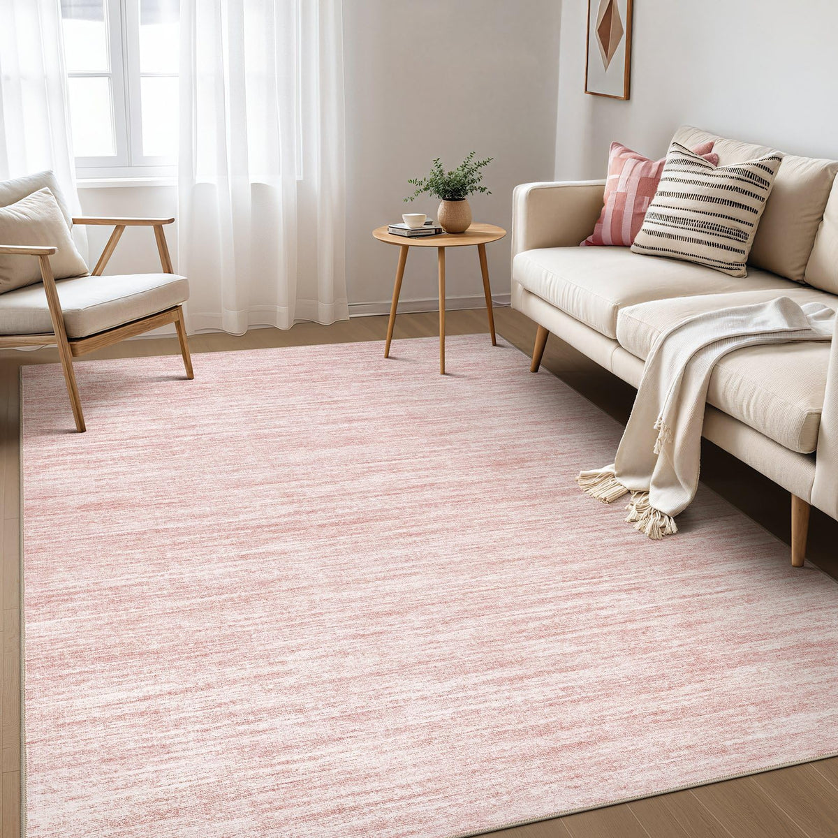 Nakagishi Boho 5x7 Area Rug Living Room Rugs Machine Washable Beige/Brown