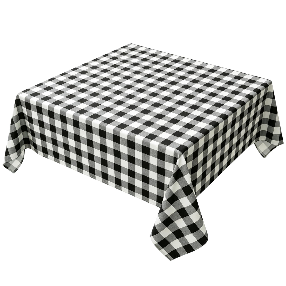 Waterproof Checkered Tablecloth Fabric - Rectangle 58x84 Inch Classic Gingham Buffalo Plaid Table Cloth for Indoor/Outdoor Use - Washable Table Cover for Kitchen, BBQs, and Parties