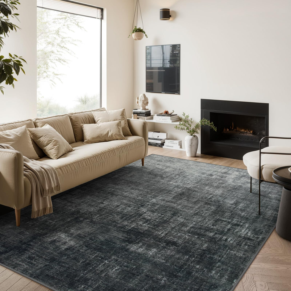 Lahome Modern Abstract Washable 5x7 Area Rugs for Living Room, Colorful Soft Bedroom Rug Low Pile Non Slip,Stain Resistance Dining Room Carpet for Nursery Office Entrance Home Office Decor