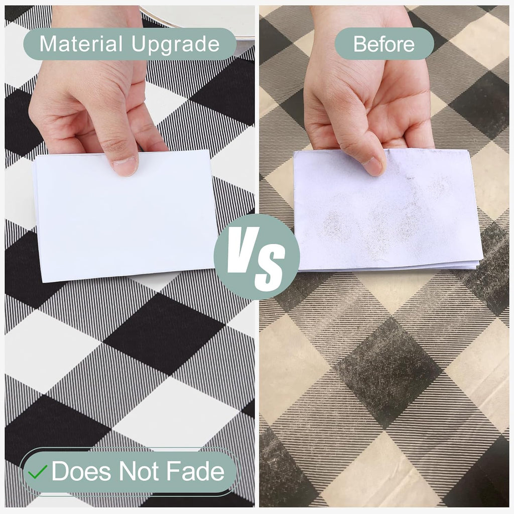 misaya Rectangular Waterproof Vinyl Table Cloth, Flannel Backed Tablecloth