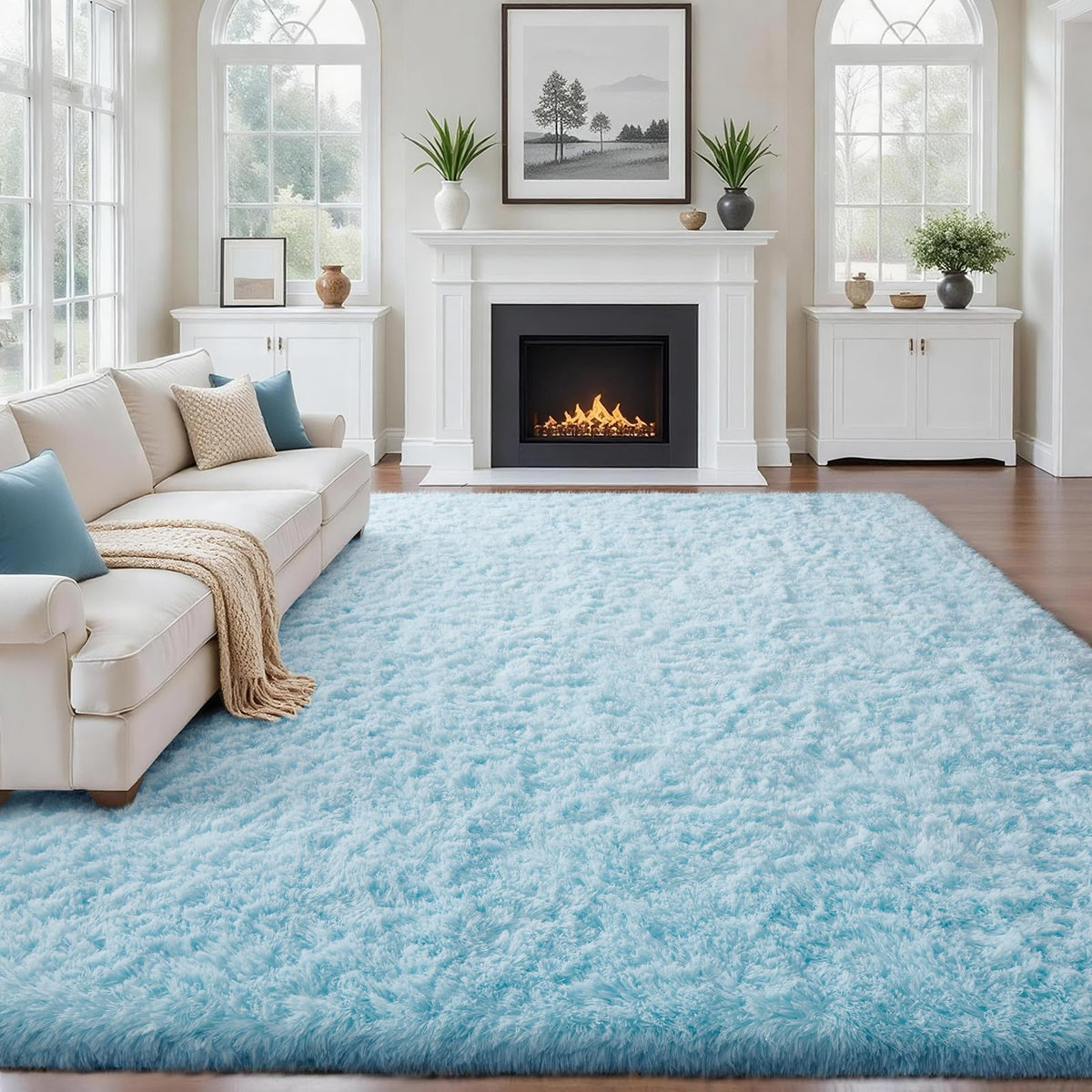Ophanie Small Rug Upgrade Non Slip Throw Bedside Area Rugs, Fluffy Soft Grey Mini Bedroom Carpet, Affordable Door Entryway Indoor Inside Front Entrance Dog 2x3 Mat, Home Decor Aesthetic, Nursery