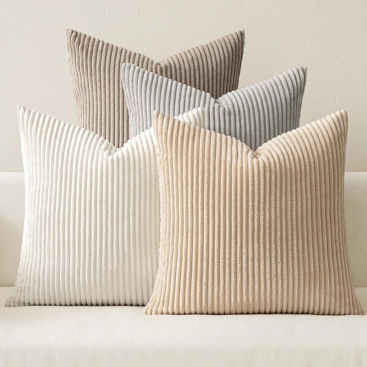 MIULEE Soft Corduroy Decorative Throw Pillow Covers Forest Green 18x18