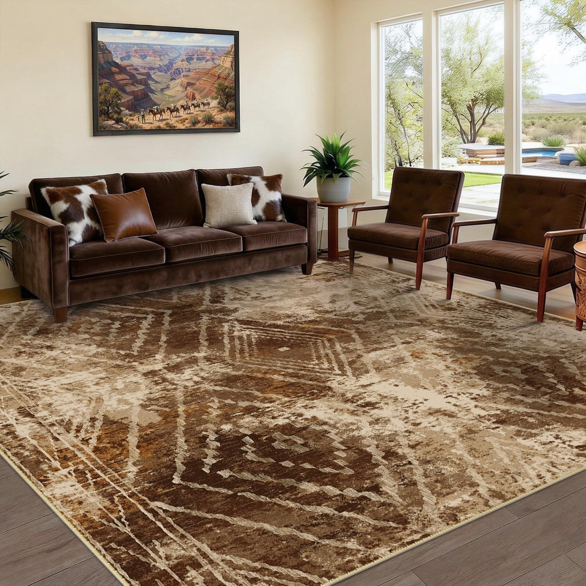 BESTSWEETIE 5'x7' Washable Area Rug for Living Room Bedroom Black