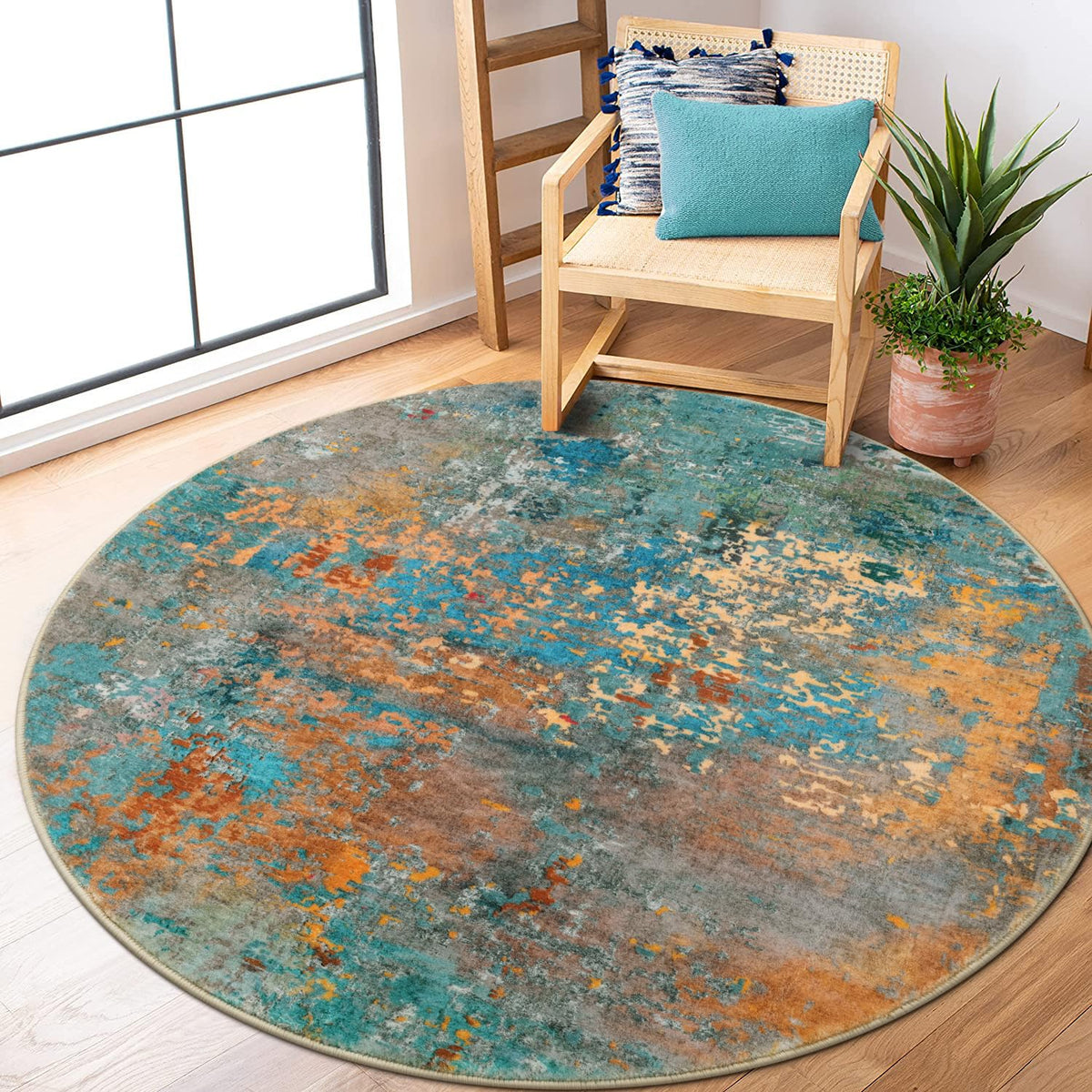 Lahome Modern Abstract Washable 5x7 Area Rugs for Living Room, Colorful Soft Bedroom Rug Low Pile Non Slip,Stain Resistance Dining Room Carpet for Nursery Office Entrance Home Office Decor