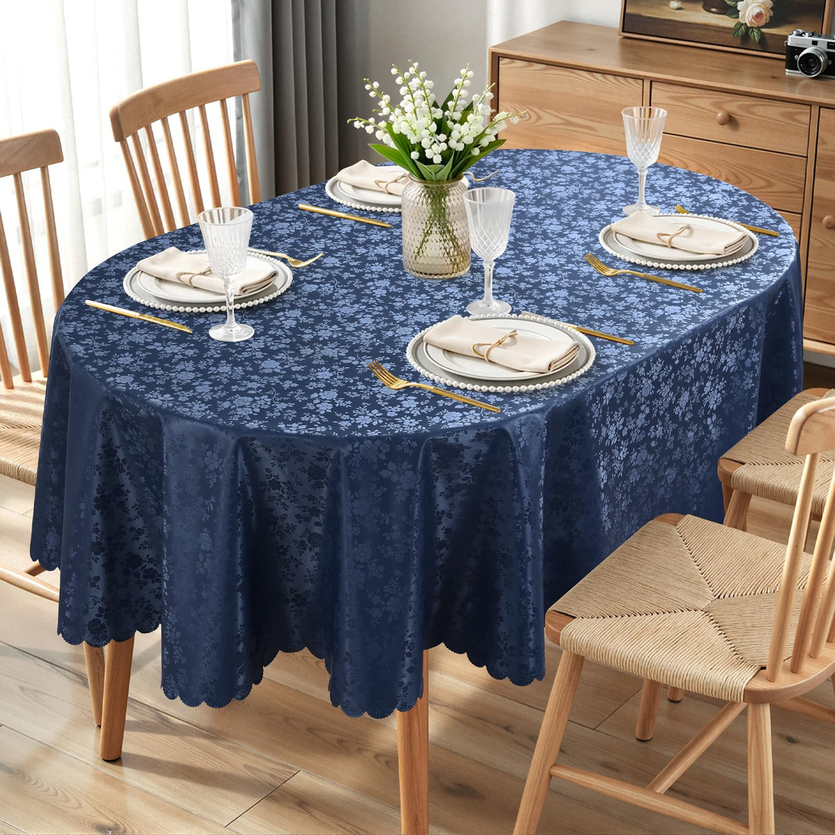 Smiry Rectangle Waterproof Heavy Duty Vinyl Tablecloths, 60 x 84 Inch
